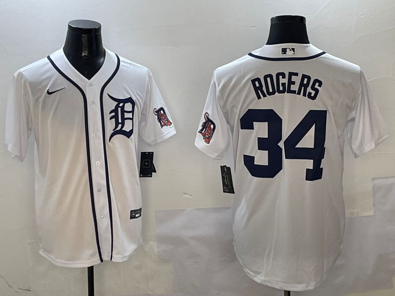 Men Detroit Tigers #34 Rogers White Game 2025 Nike MLB Jersey style 3111->detroit tigers->MLB Jersey